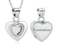 GBAFGLC Collar de urna de corazón pequeño para cenizas, joyería de cremación para mujer, colgante conmemorativo para cenizas, recuerdo de seres queridos, urna conmemorativa de recuerdo de corazón para