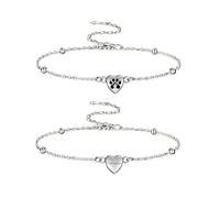 GBAFGLC Pulsera de urna de corazón para cenizas, huellas de mascotas, pulsera de cremación para perro, gato, cenizas, urna conmemorativa, joyería de recuerdo, regalo para mujeres, talla única, Acero
