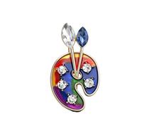 GBAHFY Broche de paleta de pintor para mujeres y hombres, pin de solapa de artista con pincel de pintura, joyería para profesor de arte, joyería para sombrero, bolsa de traje, insignia de cumpleaños