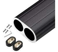 GBASDXU Barra Ajustable para Armario, Varillas De Armario Ovaladas Metal, Percha Ropa Desmontable for Montaje En Pared con Poste Guardarropas