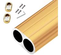 GBASDXU Barra Ajustable para Armario, Varillas De Armario Ovaladas Metal, Percha Ropa Desmontable for Montaje En Pared con Poste Guardarropas