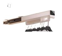 GBASDXU Barra Deslizante para Ropa, Armario retráctil con Barra extraíble, Blanco, Percha Extensible, Peso de rodamiento 25Kg,