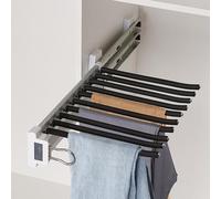 GBASDXU Barra Deslizante para Ropa, Armario retráctil con Barra extraíble, con riel Deslizante, Colgador de Ropa Extensible, Peso de rodamiento 45Kg