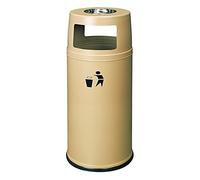 GBASDXU Cubo de basura, Contenedor De Reciclaje De Basura for Exteriores, Panel Empotrado for Exteriores/interiores, Con Ceniza, Redondo, Acero Inoxidable