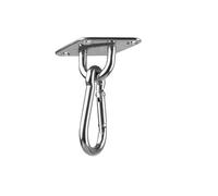 GBASDXU Placas con argolla, Ganchos de placa con ojo de almohadilla + broche, grapa de herrajes con tornillos y expansión de plástico, techo