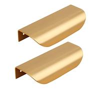 GBASDXU Tirador de borde, Paquete de 2 manijas invisibles for cajones, tiradores for gabinetes con forma de hoja, longitud de cobre puro, manija oculta for armario de 117mm