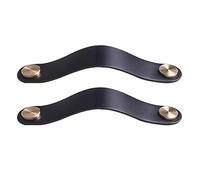 GBASDXU Tiradores de cuero, Manija de cuero for muebles, 2 uds., tirador de armario, Tuercas de latón for puerta, tiradores de un solo orificio, perillas ajustables for armarios