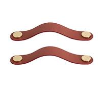 GBASDXU Tiradores de cuero, Manija de cuero for muebles, 2 uds., tirador de armario, Tuercas de latón for puerta, tiradores de un solo orificio, perillas ajustables for armarios