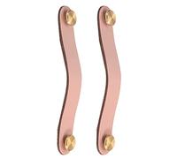 GBASDXU Tiradores de cuero, Manija de cuero for muebles, 2 uds., tirador de armario, tuercas de latón, tiradores de puerta, perillas de armarios ajustables