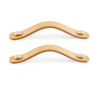 GBASDXU Tiradores de cuero, Tirador de cuero for muebles, 2 uds., tirador de armario, tuercas de latón, tiradores de puerta, no es fácil de romper, pomos de armarios