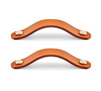 GBASDXU Tiradores de cuero, Tirador de cuero for muebles, 2 uds., tirador de armario, tuercas de latón, tiradores de puerta, no es fácil de romper, pomos de armarios