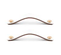 GBASDXU Tiradores de cuero, Tirador de cuero for muebles, 2 uds., tirador de armario, tuercas de latón, tiradores de puerta, no es fácil de romper, pomos de armarios