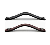 GBASDXU Tiradores de cuero, Tirador de cuero for muebles, 2 uds., tirador de armario, tuercas de latón, tiradores de puerta de armario de diseño de doble cara, pomos de armarios negros y marrones