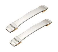 GBASDXU Tiradores de cuero, Tirador de cuero for muebles, tirador de puerta de armario, pomos Retro, caja de vino antigua, armarios plateados, 2 uds.