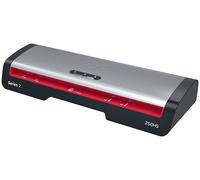 GBC 4410071EU - Plastificadora 250HS Home Office A3, Calentamiento Rápido en 1 Minuto, 75-125 Micras, Antiatascos, Apagado Automático, Incluye 5 Fundas de Plastificación A4, Negro/Rojo