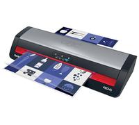 GBC 4410072EU - Plastificadora 480HS Home Office A3, Calentamiento Rápido en 1 Minuto, 75-175 Micras, Antiatascos, Apagado Automático, Incluye 5 Fundas de Plastificación A4, Negro/Rojo