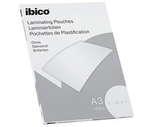 GBC Inspire+ - Plastificadora, A3, color negro + Ibico Basics Láminas para Plastificar Tamaño A3, Ligeras, Pack de 100, Acabado Brillante, Transparentes, 627311