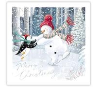 GBCC Tarjetas de Navidad benéficas - Paquete de 10 tarjetas de felicitación de Navidad premium con sobres, pingüino festivo y muñeco de nieve - Apoyo a organizaciones benéficas del Reino Unido