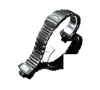 GBD200 Correa de acero inoxidable extendida for muñeca grande compatible con Casio GBD-200-1PR GBD-200SM pulsera metal adaptador bandas negras(95-black)
