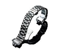 GBD200 Correa de acero inoxidable extendida for muñeca grande compatible con Casio GBD-200-1PR GBD-200SM pulsera metal adaptador bandas negras(3101-black)