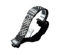 GBD200 Correa de acero inoxidable extendida for muñeca grande compatible con Casio GBD-200-1PR GBD-200SM pulsera metal adaptador bandas negras(76-black)