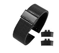GBD200 Correa de acero inoxidable extendida for muñeca grande compatible con Casio GBD-200-1PR GBD-200SM pulsera metal adaptador bandas negras(2103-black)
