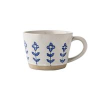 GBEVAUEIO Cereal Juego de 1 taza café cerámica con diseño flor pequeña pintada a mano, capacidad 10.82 oz, boca ancha, for cafeterías u oficinas Regalos