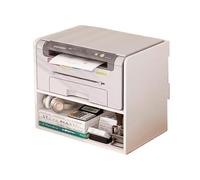 GBEVAUEIO Estantería Estante de Almacenamiento Doble, estantería pequeña multinivel, estantes for Impresora Escritorio, Estante Elevado for fotocopiadora Oficina Industrial(Blanco)