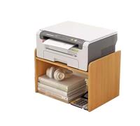 GBEVAUEIO Estantería Estante for Impresora de Escritorio, Estante Elevado for fotocopiadora, Almacenamiento Doble, estantería pequeña Multicapa Industrial(Yellow)