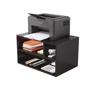 GBEVAUEIO Estantería Estante for Impresora de Escritorio, pequeño, Doble, Madera, Almohadilla elevadora, Organizador Altura, Estante Almacenamiento Industrial(Negro)