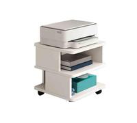 GBEVAUEIO Estantería Gabinete for Impresora extraíble de Piso a Techo, Escritorio, Estante for, colocación, Soporte Lateral Varios Niveles Industrial(Blanco)