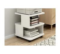 GBEVAUEIO Estantería Soporte de Madera for Impresora láser 3 Niveles, Carro máquina móvil con Almacenamiento Abierto, Estante Resistente for Oficina y hogar, Blanco Industrial