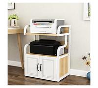 GBEVAUEIO Estantería Soporte for Impresora, 21,6 x 15,7 32,2 Pulgadas Junto al Escritorio, Mesa for con Estante de Almacenamiento, for 3 Niveles for Oficina en casa, Blanco Industrial