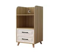 GBEVAUEIO Estantería Soporte for Impresora de 4 Niveles con 2 cajones Almacenamiento deslizantes, Organizador Multiusos Madera for máquina fax, escáner, Archivos, Libros Industrial