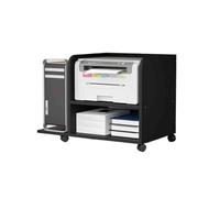 GBEVAUEIO Estantería Soporte Multifuncional de Doble Capa, Organizador Debajo del Escritorio Gran Capacidad, Soporte for Impresora, Simple móvil Industrial(Negro)