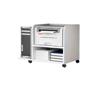 GBEVAUEIO Estantería Soporte Multifuncional de Doble Capa, Organizador Debajo del Escritorio Gran Capacidad, Soporte for Impresora, Simple móvil Industrial(Blanco)