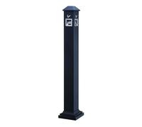 GBEVAUEIO Patio Columna de cenizas verticalZona fumadoresPapelera for fumadoresAcero inoxidableRecogida colillasExterior Exterior(Negro)