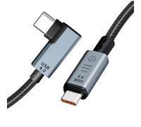 Gbformat (1M Cable USB Type C Vídeo 8K@60HZ, Cable USB4 de 40Gbps, 240W Carga Rápida PD 3.1 Compatible con Macbook, Dock, SSD, Display, Phone 17/16/15, Thunderbolt 4/3 (90 grados)