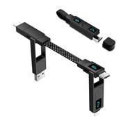 Gbformat 4en1 Cable USB C Carga Rapida con Pantalla LED, Cable de Datos Multi Cable de Carga Ligtning y USB C Cable, USB C a Ligtning/Tipo C a USB C/USB A a Ligtning/USB A a USB C para Phone15/16