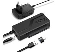 Gbformat 6Gbps Adaptador USB C/USB 3.0 a SATAIII/II/I, Cable SATA a USB 3.0 para Discos Duros HDD/SSD de 2,5/3,5 Pulgadas y Unidades Ópticas SATA con Adaptador de Corriente de 12 V/2 A, UASP