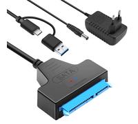 Gbformat 6Gbps Adaptador USB SATA, Adaptador USB C/USB3.0 a SATAIII/II/I para Discos Duros HDD/SSD de 2,5/3,5 Pulgadas y Unidades ÓpticasSATA, Cable SATA a USB3.0, UASP