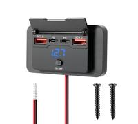 Gbformat 76W 4 Puertos Toma USB 12V Montaje en Pared, 2xPD 36W + 2xQC3.0 18W con Interruptor de Botón, Superficie Panel de Toma de Cargador USB Coche para Autobús RV Camión Marina Carro Golf