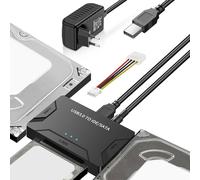 Gbformat Adaptador de disco duro USB 3.0 a IDE/SATA de 5 Gbps para disco duro IDE SATA de 2,5/3,5 pulgadas, adaptador SATA USB para Windows 11/10/8/7/XP/Vista con cable SATA, cable USB, fuente de