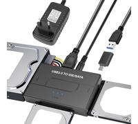 Gbformat Adaptador Lector Discos Duros USB3.0 5Gbps para 2,5'' y 3,5'' IDE y SATA HDD/SSD, Conversor Adaptador de Disco Duro USB3.0 a IDE/SATA Soporta Windows/Linux/MacOS para CD-ROM/CD-RW/DVD-RW