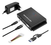 Gbformat Adaptador Lector Discos Duros USB3.1 6Gbps para 2,5'' y 3,5'' IDE y SATA HDD/SSD, Conversor Adaptador de Disco Duro USB3.1 a IDE/SATA para CD-ROM/CD-RW/DVD-RW Soporta Windows/Linux/MacOS