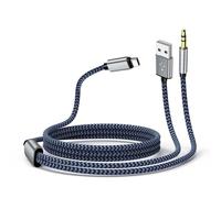 Gbformat Cable de Carga USB C a Conector Aux de Audio de 3,5mm, Cable Aux 2 en 1 de Carga Estéreo para Coche para, Cable de Carga para y Otros Dispositivos con Jack de USB C
