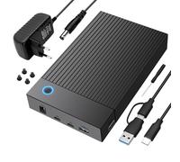 Gbformat USB 3.0 Carcasa Disco Duro 3.5 para SATA SDD/HDD de 2,5/3,5", 6 Gbps Estación de Acoplamiento para Disco Duro Compatible con Tarjetas SD y TF con Adaptador de Corriente de 12 V/2 A, UASP