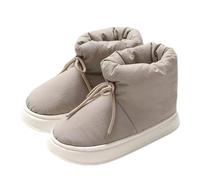 GBGRHM Botas de invierno de piel sintética para mujer, pantuflas de plataforma, mullidas y afelpadas, cálidas, para invierno, Y2K, estéticas, lindas cosas, Gris, 36 EU