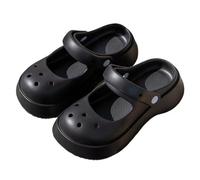 GBGRHM Sandalias deslizantes para mujer con soporte de arco, de secado rápido, antideslizantes, para verano, playa, caminar, sandalias sin cordones, Zuecos negros, 38.5 EU