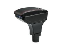 GBGWRMRYX Coche Apoya Brazos para Fiat 500 Reposabrazos con Portavasos Cenicero Y Puerto USB Reposabrazos Central Caja(Single USB Black Red)